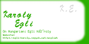 karoly egli business card